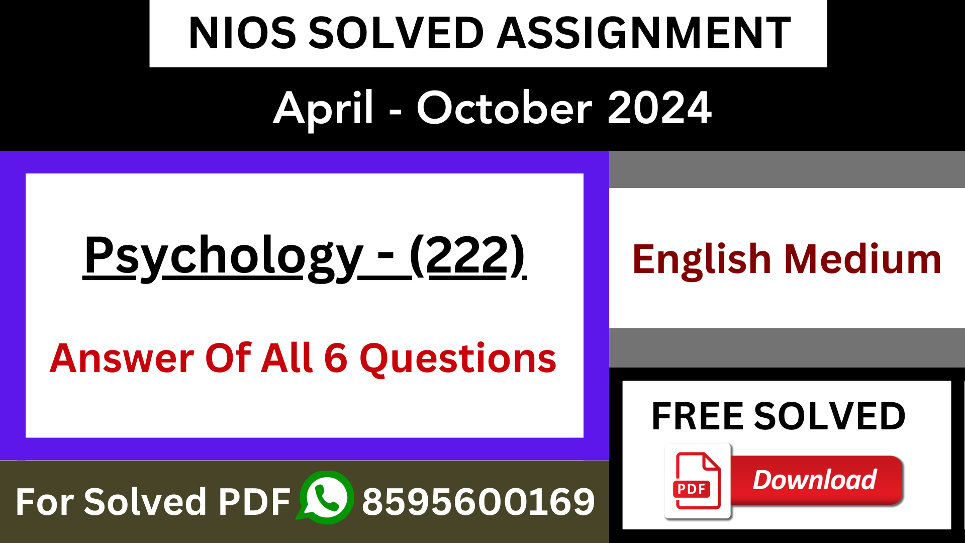 nios psychology assignment